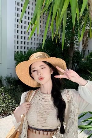 High-Waisted Split Wide-Leg Beach Pants for Women - Lightweight Sun-Protective Chiffon Vacation Trousers, Loose Draped Style