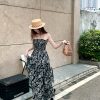 High-Waisted Strapless Summer Dress in Light Chiffon - Printed Long Skirt for Vacation, Trendy High-End Fashion