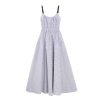 High-Waisted Striped Summer Dress with Spaghetti Straps - Casual Fairy-Like Slim Fit Long Dress in Light Fabric Fashion