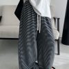High-Waisted Striped Wide-Leg Casual Pants with Sun Grapefruit Print - Trendy Spring Summer Style for Women