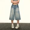 High-Waisted Vintage Washed Denim Pants for Women - Summer Spicy Girl Slim Loose Straight Wide-Leg Trousers