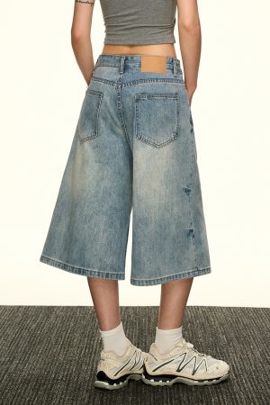 High-Waisted Vintage Washed Denim Pants for Women - Summer Spicy Girl Slim Loose Straight Wide-Leg Trousers