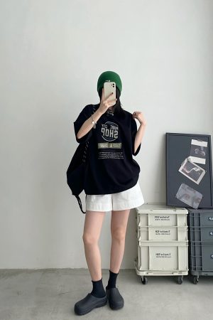 High-Waisted White Casual Shorts for Women - Minimalist Loose Elastic Waist, Slimming Sun Grapefruit Style, Versatile Summer Fashion