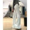 High-Waisted White Flared Pants for Women - Petite & Plus Size Slimming Straight-Leg Bell-Bottoms, Trendy Y2K Style