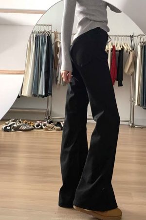 High-Waisted White Flared Pants for Women - Petite & Plus Size Slimming Straight-Leg Bell-Bottoms, Trendy Y2K Style