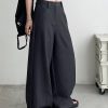 High-Waisted Wide-Leg Pants Suit for Women - Stylish Loose Casual Fit, Heavy-Duty Sun Grapefruit Color, Trendy Everyday Wear