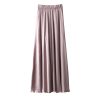 High-Waisted Wide-Leg Satin Casual Pants for Women - Elastic Waist, Vacation Chiffon Beach Style Trousers, Perfect for Summer Outfits