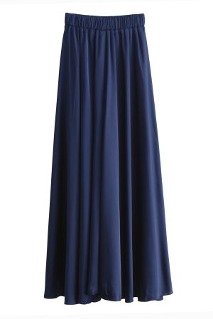 High-Waisted Wide-Leg Satin Casual Pants for Women - Elastic Waist, Vacation Chiffon Beach Style Trousers, Perfect for Summer Outfits