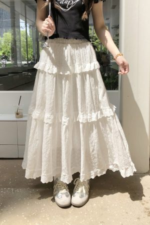 Hollow Lace Long Skirt - Elegant Cake Skirt for Women, Perfect for 90s Style and Special Occasions, Limited Time Discount