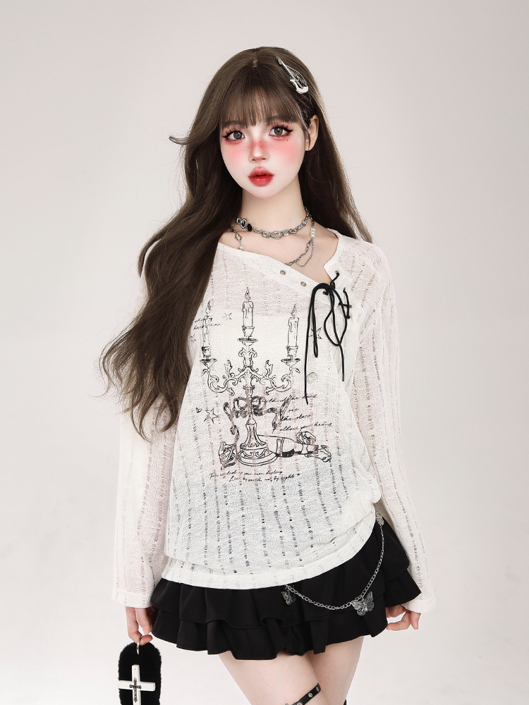 Hollow Long Sleeve Top for Women - Spicy Girl Printed Sun Protection Cover-Up - Trendy Summer 2024 Fashion Hollow Long Sleeve Top for Women - Spicy Girl Printed Sun Protection Cover-Up - Trendy Summer 2024 Fashion