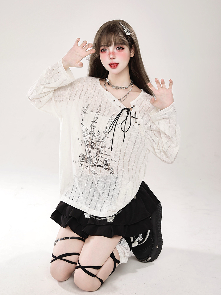 Hollow Long Sleeve Top for Women - Spicy Girl Printed Sun Protection Cover-Up - Trendy Summer 2024 Fashion Hollow Long Sleeve Top for Women - Spicy Girl Printed Sun Protection Cover-Up - Trendy Summer 2024 Fashion