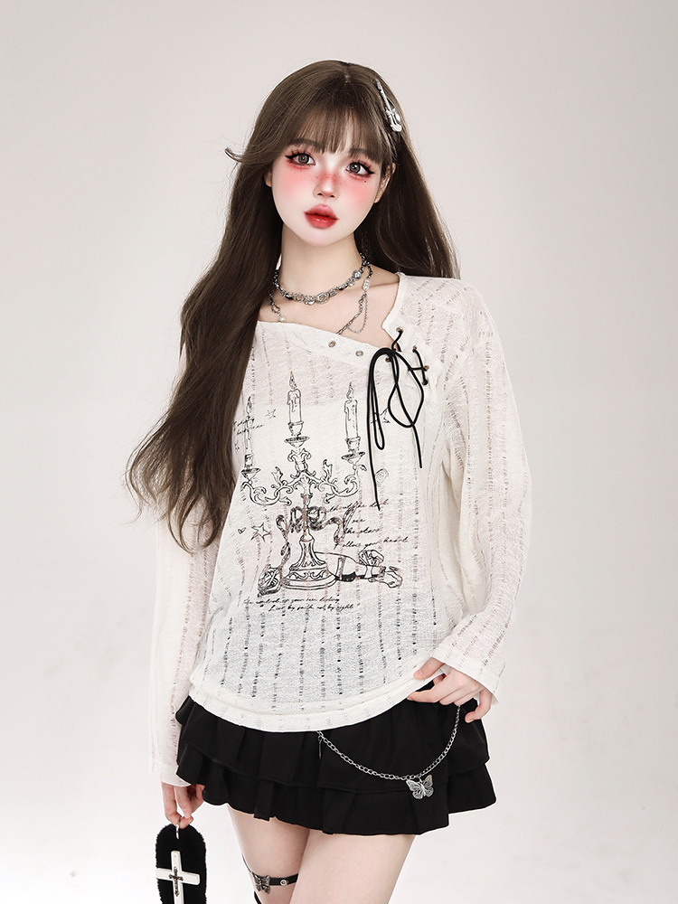 Hollow Long Sleeve Top for Women - Spicy Girl Printed Sun Protection Cover-Up - Trendy Summer 2024 Fashion Hollow Long Sleeve Top for Women - Spicy Girl Printed Sun Protection Cover-Up - Trendy Summer 2024 Fashion