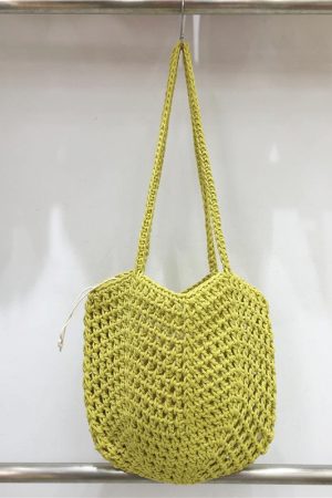 Hollow Mesh Hand-Crocheted Tote Bag â€“ Fashionable Summer Fishing Net Shoulder Bag for Women