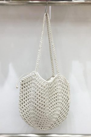 Hollow Mesh Hand-Crocheted Tote Bag â€“ Fashionable Summer Fishing Net Shoulder Bag for Women