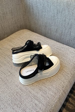 Hollow Thick Sole Baotou Half Slippers for Women - Velcro Height-Increasing Casual Summer Footwear 2025 Style