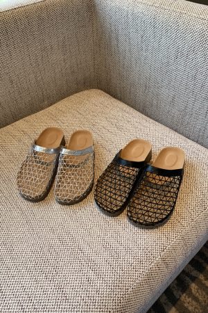 Hollow Thick-Soled Slip-On Sandals for Women - Fishing Net Bag Head, Summer 2025 Outdoor Style