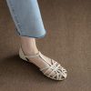Hollow Woven Flat Roman Sandals for Women - Retro Summer Baotou Style, Italian Corso Venezia Inspired