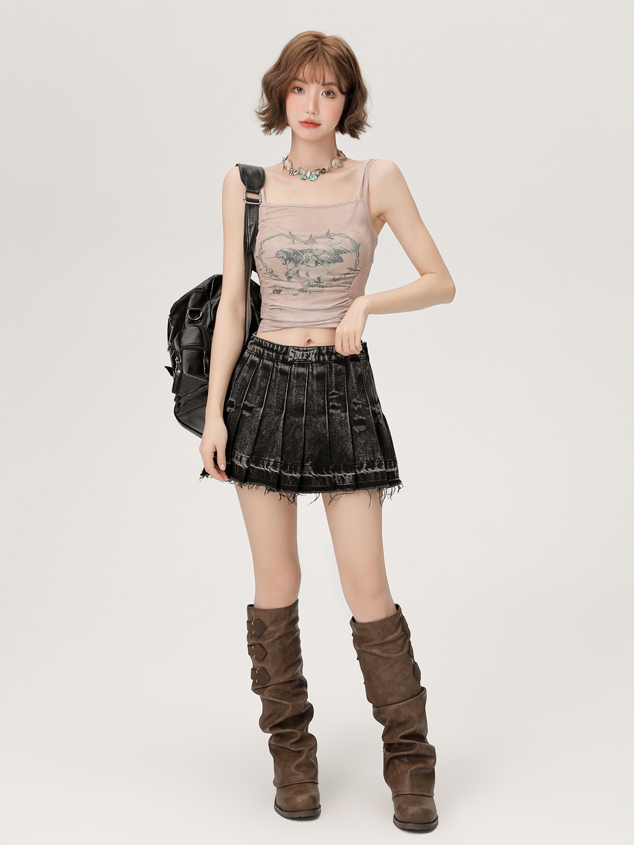 Hot Girl Mesh Camisole - Women's Slimming Summer Top, Fake Two-Piece Style, Trendy 90s-Inspired Fashion Hot Girl Mesh Camisole - Women's Slimming Summer Top, Fake Two-Piece Style, Trendy 90s-Inspired Fashion