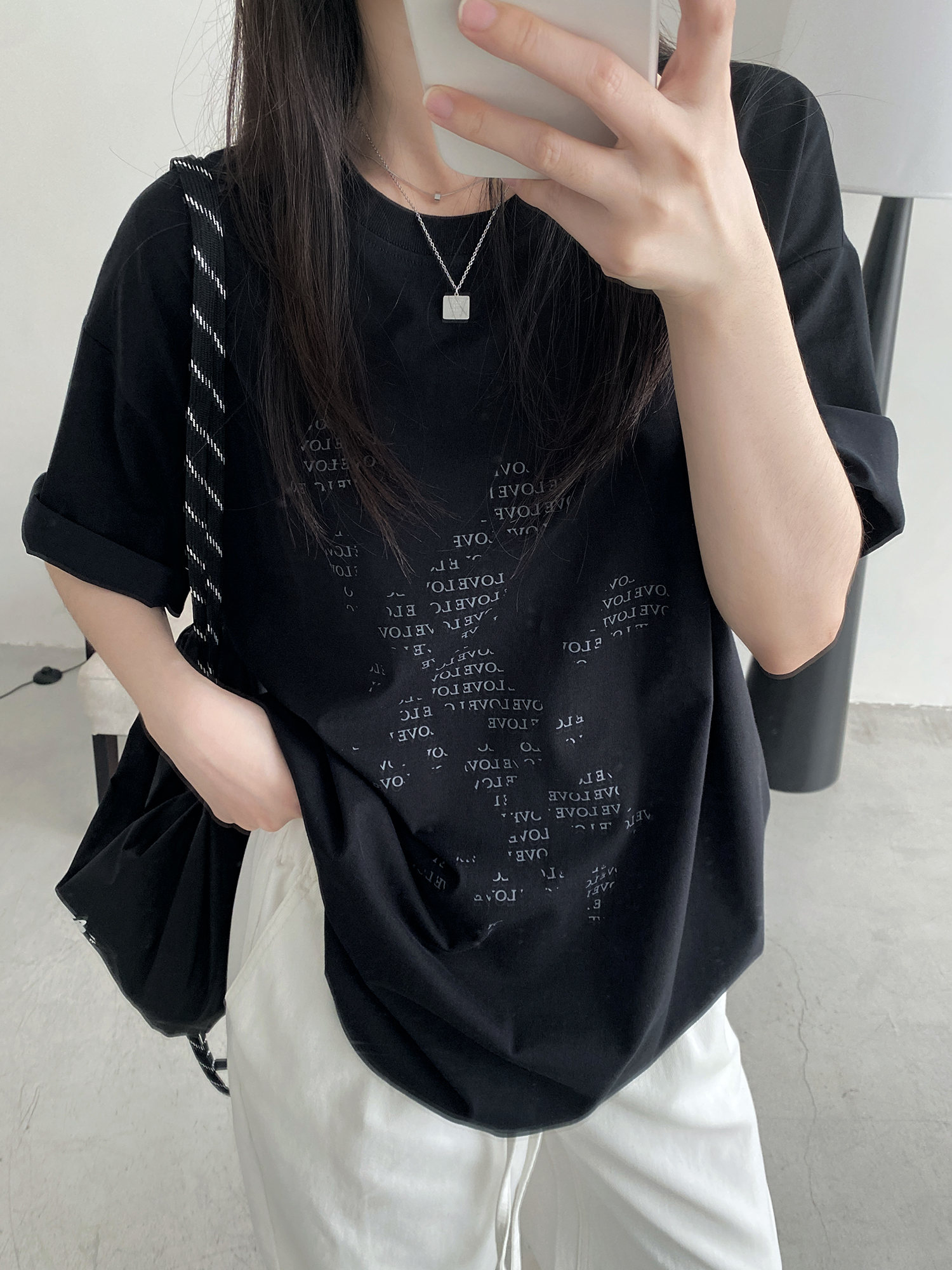 Irregular Letter Print Short Sleeve T-Shirt for Women - Sun Grapefruit Casual Top for Spring Summer, Y2K Style, Loose Fit Irregular Letter Print Short Sleeve T-Shirt for Women - Sun Grapefruit Casual Top for Spring Summer, Y2K Style, Loose Fit