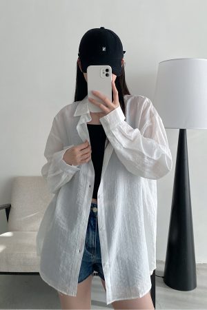 Island Memory Summer Sun Protection Shirt Jacket - Lightweight Tencel Beach Outerwear for Warm Weather Adventures