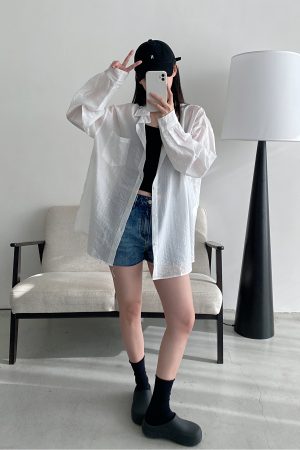 Island Memory Summer Sun Protection Shirt Jacket - Lightweight Tencel Beach Outerwear for Warm Weather Adventures