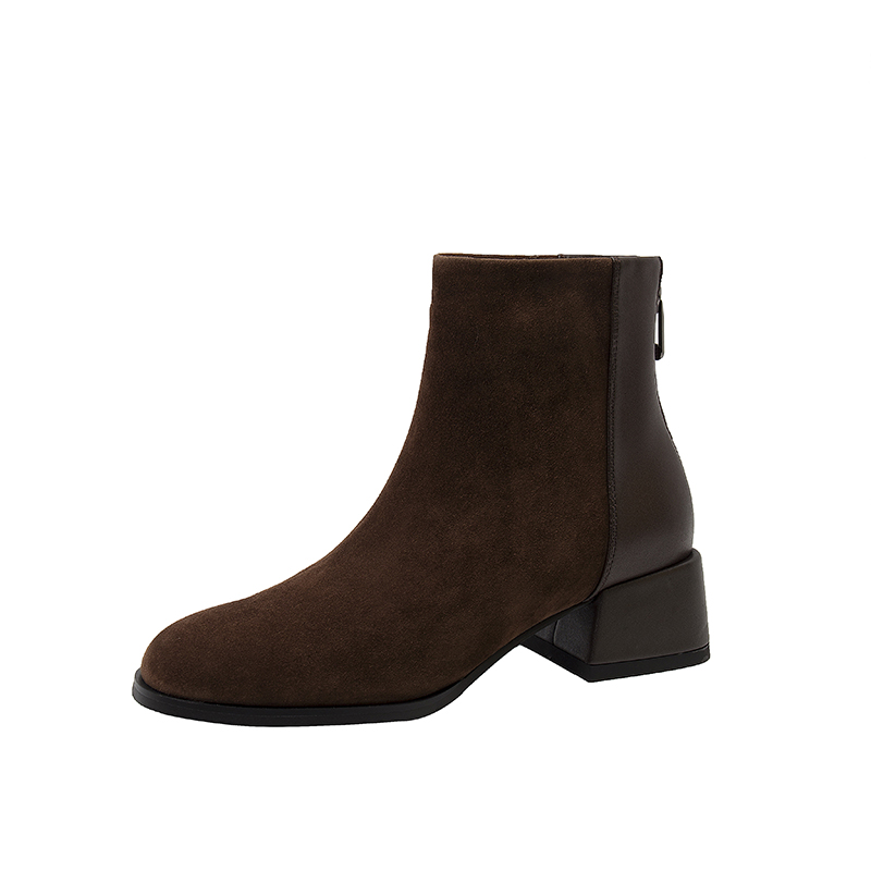 Italian Designer Vintage Chelsea Boots for Women - Genuine Leather Suede Chunky Heel Short Boots, Trendy Y2K Style Italian Designer Vintage Chelsea Boots for Women - Genuine Leather Suede Chunky Heel Short Boots, Trendy Y2K Style