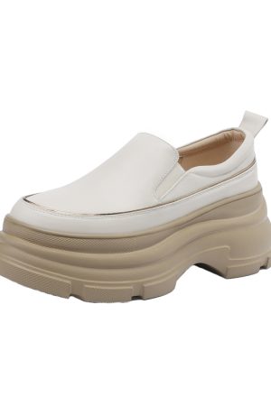 Italian-Style 8cm Soft Sole Genuine Leather Casual Thick-Soled Shoes for Ultimate Comfort