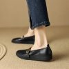 Italian-Style All-Leather Pointed Toe Flat One-Strap Shoes - 2.5 cm Soft Sole for Ultimate Comfort