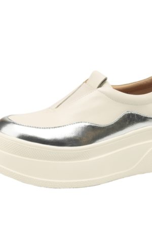 Italian-Style Color-Block Loafers for Women - 6 cm Thick-Soled Genuine Leather Soft Sole for All-Day Comfort