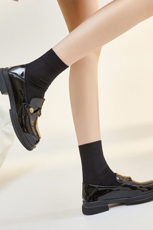 Italian-Style Genuine Leather Flat Loafers for Women - Soft-Soled Non-Fatiguing Shoes with 2.5 cm Small Gold Detail