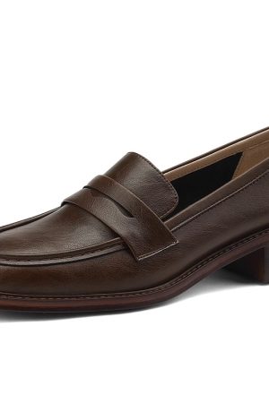 Italian-Style Genuine Leather Round-Toe Loafers - Thick-Soled Autumn Shoes for Skirts - Chic & Stylish Footwear