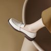 Italian-Style Genuine Leather Round-Toe Loafers for Women - 3 cm Soft-Soled Retro Comfortable Shoes