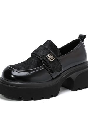 Italian-Style Genuine Leather Thick-Soled Loafers for Women - 6 cm Soft Sole Comfortable Shoes - New Model MM