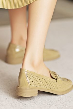 Italian-Style Hollow Genuine Leather Loafers - Soft-Soled, Non-Fatiguing Flats, 2.5 cm Heel - Trendy Y2K Fashion Footwear