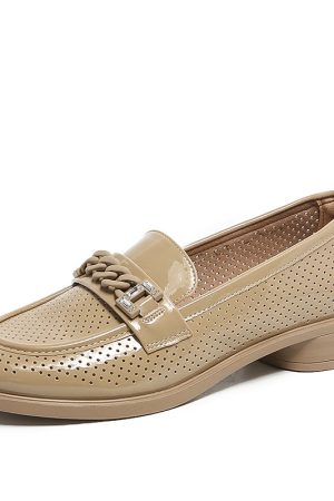 Italian-Style Hollow Genuine Leather Loafers - Soft-Soled, Non-Fatiguing Flats, 2.5 cm Heel - Trendy Y2K Fashion Footwear