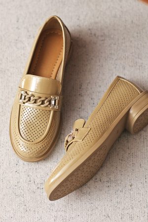 Italian-Style Hollow Genuine Leather Loafers - Soft-Soled, Non-Fatiguing Flats, 2.5 cm Heel - Trendy Y2K Fashion Footwear