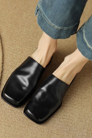 Italian-Style Soft Sole Leather Flats - 2.5 cm Square Toe, Ultra Soft Comfort for All-Day Wear