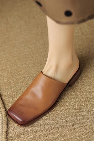 Italian-Style Soft Sole Leather Flats - 2.5 cm Square Toe, Ultra Soft Comfort for All-Day Wear