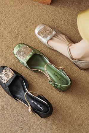 Italian-Style Soft Sole Summer Sandals, Chinese National Wind Design, Comfortable Genuine Leather, 90s Inspired Footwear