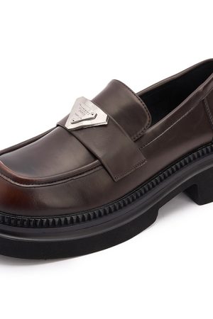 Italian-Style Soft-Soled 4.5 cm Thick-Soled Genuine Leather Loafers for Women - Non-Fatiguing Comfort 2024