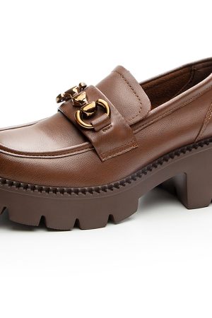 Italian-Style Soft-Soled 6 cm Thick-Soled Loafers for Women - Fashionable and Versatile Footwear