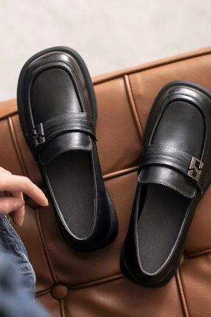 Italian-Style Soft-Soled Casual Loafers for Spring & Autumn - 2.5 cm Flat Non-Fatigue Shoes