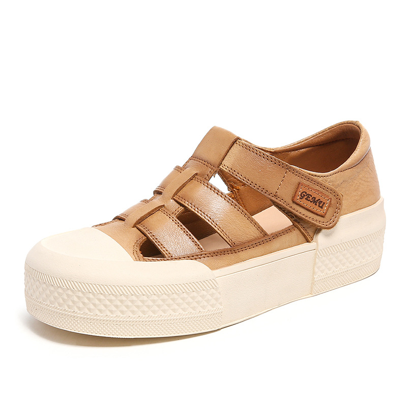 Italian-Style Soft-Soled Closed-Toe Genuine Leather Sandals for Summer - Non-Fatiguing Comfort for School Wear Italian-Style Soft-Soled Closed-Toe Genuine Leather Sandals for Summer - Non-Fatiguing Comfort for School Wear