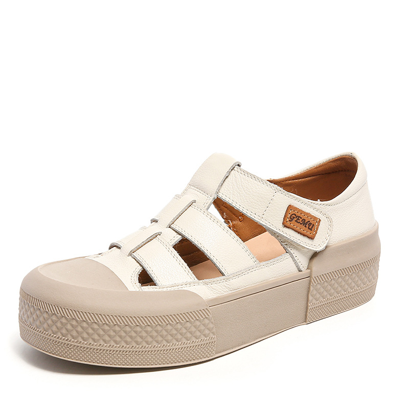 Italian-Style Soft-Soled Closed-Toe Genuine Leather Sandals for Summer - Non-Fatiguing Comfort for School Wear Italian-Style Soft-Soled Closed-Toe Genuine Leather Sandals for Summer - Non-Fatiguing Comfort for School Wear