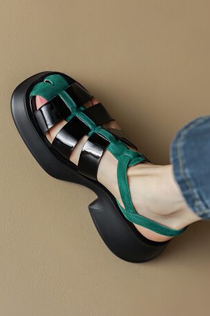 Italian-Style Soft-Soled Closed Toe Genuine Leather Shoes for Women - 5.5 cm Thick-Soled Non-Fatiguing Pig Cage Design