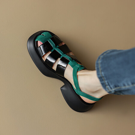 Italian-Style Soft-Soled Closed Toe Genuine Leather Shoes for Women - 5.5 cm Thick-Soled Non-Fatiguing Pig Cage Design Italian-Style Soft-Soled Closed Toe Genuine Leather Shoes for Women - 5.5 cm Thick-Soled Non-Fatiguing Pig Cage Design