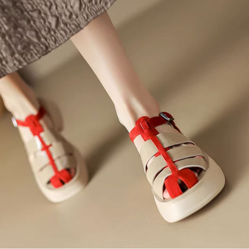 Italian-Style Soft-Soled Closed Toe Genuine Leather Shoes for Women - 5.5 cm Thick-Soled Non-Fatiguing Pig Cage Design Italian-Style Soft-Soled Closed Toe Genuine Leather Shoes for Women - 5.5 cm Thick-Soled Non-Fatiguing Pig Cage Design