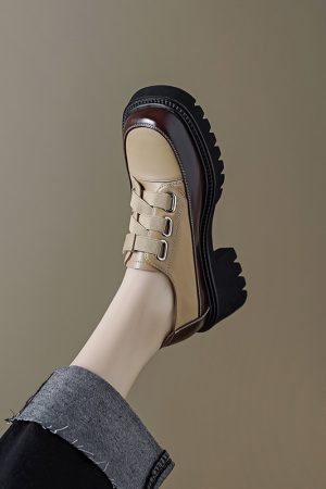 Italian-Style Soft-Soled Platform Shoes for Petites - Genuine Leather Thick-Soled Comfort Footwear