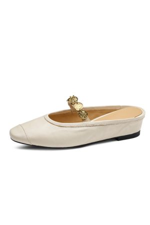 Italian Ultra-Soft Lambskin Open-Toe Half Slippers for Women - 2025 Summer One-Strap Sandals, Chic and Comfortable Footwear