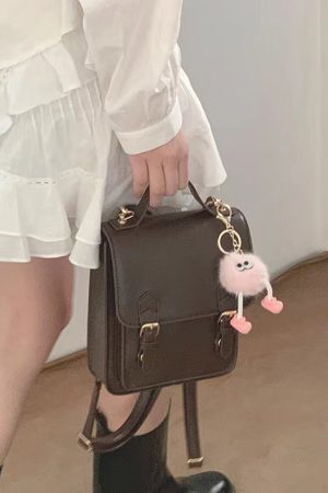Japanese JK Uniform Bag - Retro British Style Small Handbag & Backpack for Y2K Aesthetic, Niche Design Shoulder Bag